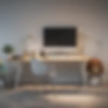 Minimalist Office Layout A minimalist desk layout emphasizing optimal spatial arrangement