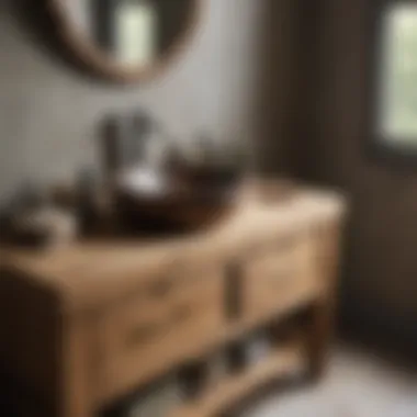 Rustic Vanity Sink with Natural Wood Timeless rustic vanity sink design with natural wood