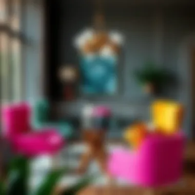 Vibrant Accent Chair Palette Contemporary dining room showcasing bold accent chair colors