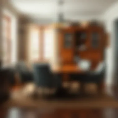 Charming Vintage Accent Chairs Rustic dining area featuring vintage accent chairs