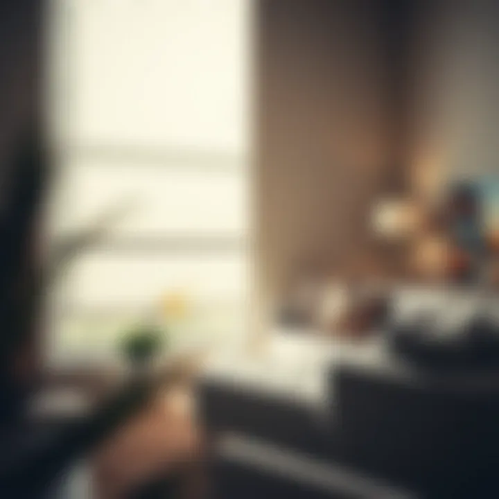 Smart home technology interface controlling automated cellular blinds