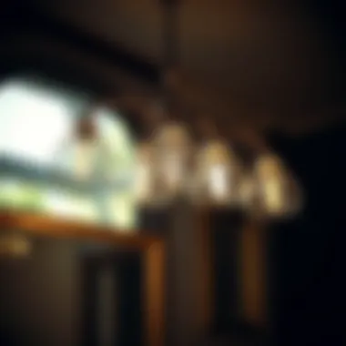 Stylish five-light fixture showcasing unique design choices