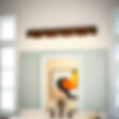 Contemporary five-light vanity lighting providing bright illumination