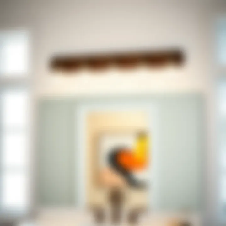 Contemporary five-light vanity lighting providing bright illumination