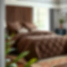 Luxurious brown comforter set on a full bed