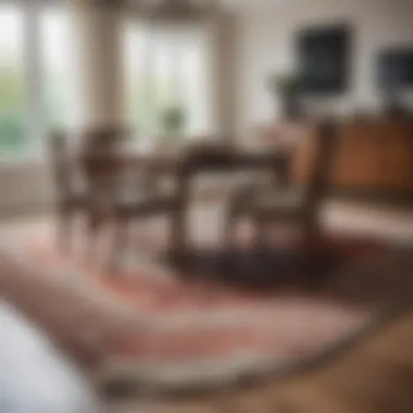Rug Size Comparison within a Dining Room Layout Rug size comparison in a dining room layout
