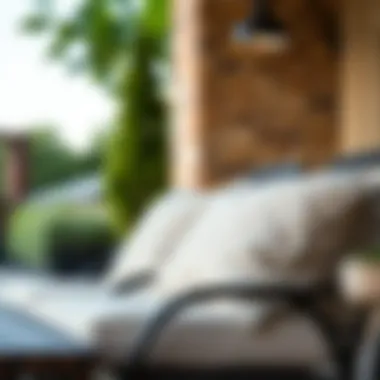 Elegant Outdoor Cushions on a Stylish Patio Chair Elegant outdoor cushions on a stylish patio chair