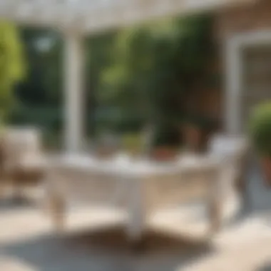 Elegant Square Patio Table with a Protective Cover Elegant square patio table with protective cover