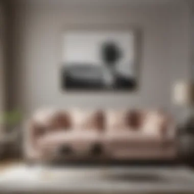 Elegant Three-Seater Sofa in Modern Living Room Elegant three-seater sofa in a modern living room setting