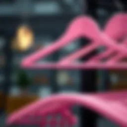 Elegant display of pink hangers showcasing their unique design