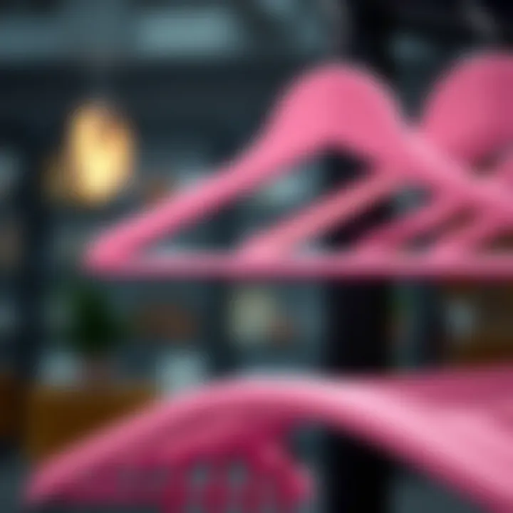 Elegant display of pink hangers showcasing their unique design