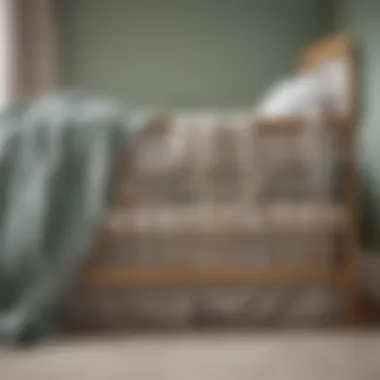 Cozy Crib with Flannel Sheets A cozy crib adorned with soft flannel sheets in gentle colors