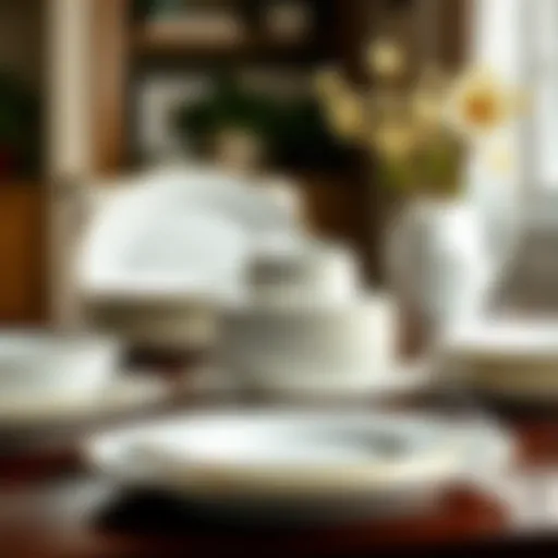 An Elegant Display of Corelle Dishes Elegant Corelle dish set arranged on a dining table