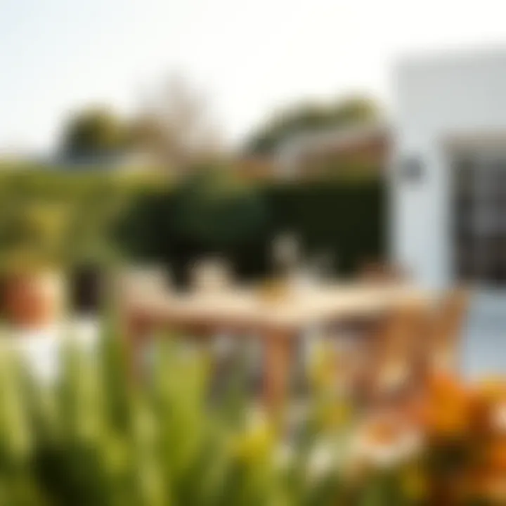 Eco-friendly composite dining furniture in a serene outdoor setting