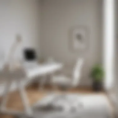 Ergonomic setup with a white desk and chair