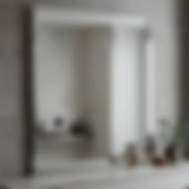 Close-Up of Sleek Frameless Mirror Close-up view of an 84 inch frameless mirror showcasing its sleek edges and modern finish.