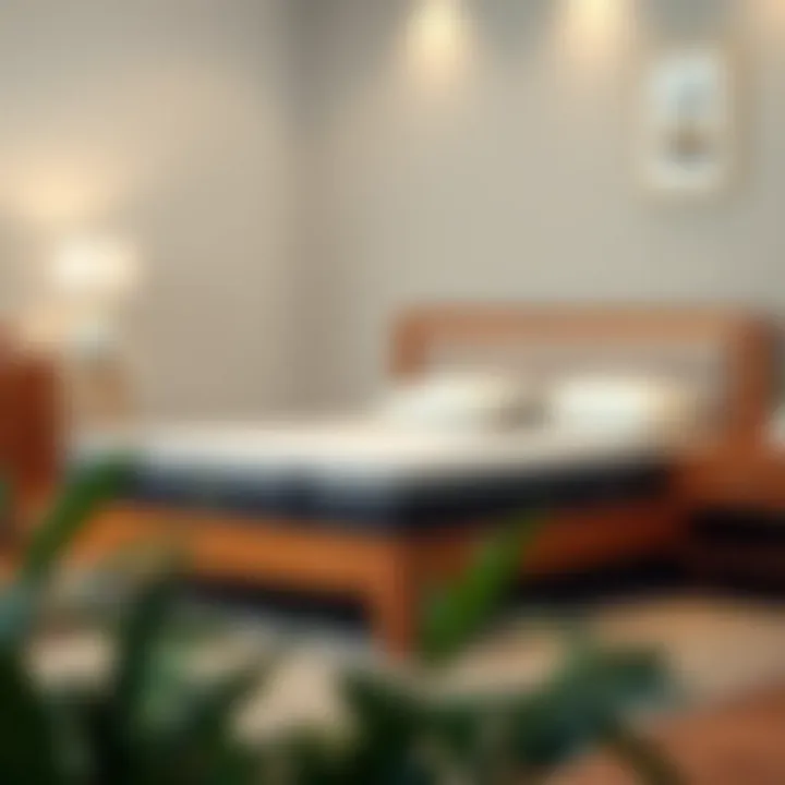 Elegance in Design: Wooden Bed Frame Accommodating Box Springs Elegant wooden bed frame with box spring