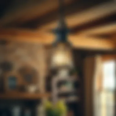 Vintage-inspired light fixture enhancing a rustic interior