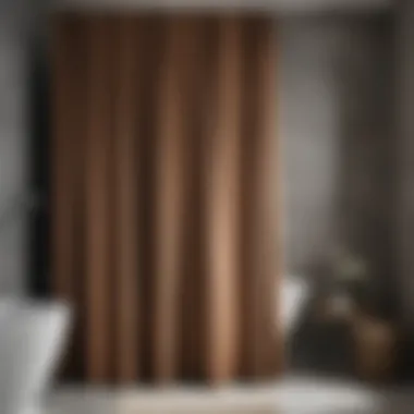 Chic Brown Shower Curtain Styles Stylish brown shower curtain in a chic bathroom setting