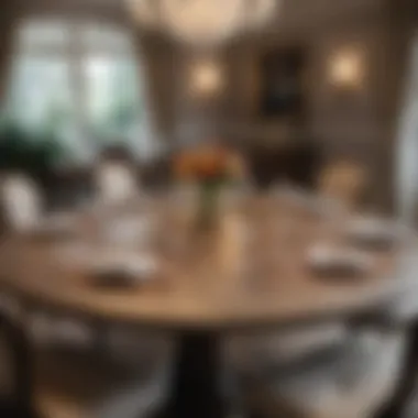 Stylish Round Table for Formal Gatherings Stylish round table set up for a formal gathering
