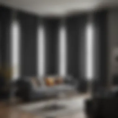 Versatile Living Room Design Living room showcasing the versatility of charcoal grey curtains