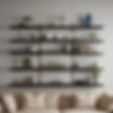 Elegant Display of Wall Shelves Beautifully arranged 15 inch deep wall shelves showcasing decor and accessories