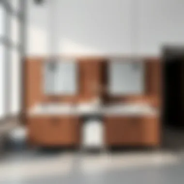 Variety of Materials for Vanities Variety of materials used in double sink vanities