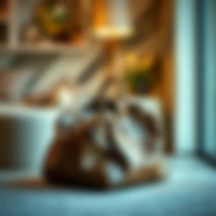 Stylish caddy bag enhancing home aesthetics