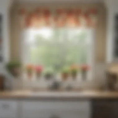 Floral Designs Brightening Up Spaces Charming floral valance enhancing natural light in a kitchen