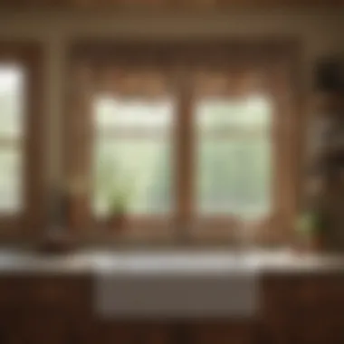 Rustic Elegance in Kitchen Design Elegant farmhouse kitchen window valance showcasing rustic charm
