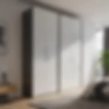 Modern Elegance: Freestanding Sliding Door Wardrobe Sleek freestanding sliding door wardrobe in a modern bedroom