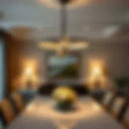 Elegant long dining light fixture illuminating a stylish dining room