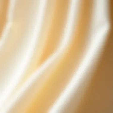 Close-up of the texture and fabric of pinch pleat drapes