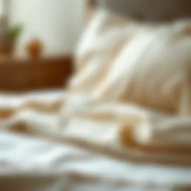 A close-up view of luxurious fabric texture used in double bed sheets.