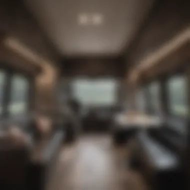 Elegant RV Interior with Blackout Blinds Elegant RV interior showcasing blackout blinds