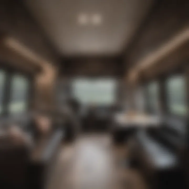 Elegant RV Interior with Blackout Blinds Elegant RV interior showcasing blackout blinds