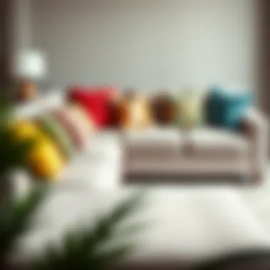 L-shaped sectional sofa with vibrant throw pillows