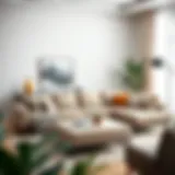 Modern sectional sofa in a cozy living room setting