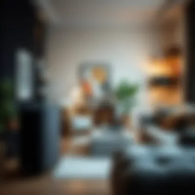 Visualization of Sonos speaker dimensions in a compact living room setting