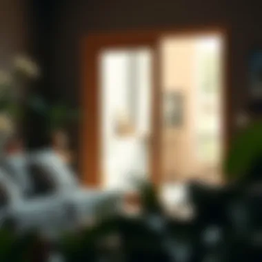 Stylish sliding door enhancing natural light in a home