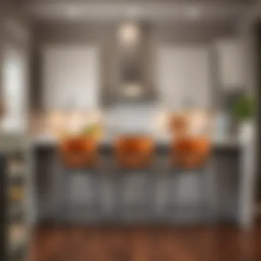 Bar stools in a contemporary kitchen setting