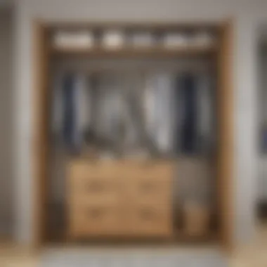 Organized Wardrobe with Wooden Hangers Infant clothes neatly organized on wooden hangers
