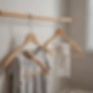 Stylish Wooden Hangers in Nursery Stylish wooden hangers displayed in a nursery setting