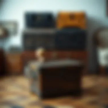 Historical Evolution of Toy Chests A collage of various toy chests from different eras, illustrating the historical evolution of design