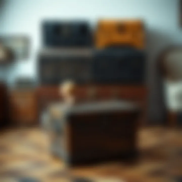 Historical Evolution of Toy Chests A collage of various toy chests from different eras, illustrating the historical evolution of design