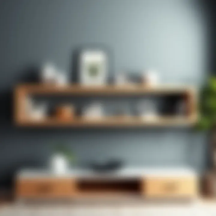 Elegant shelf wall mount displaying decorative items