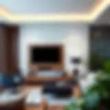 Stylish TV wall mount in a modern living room setting