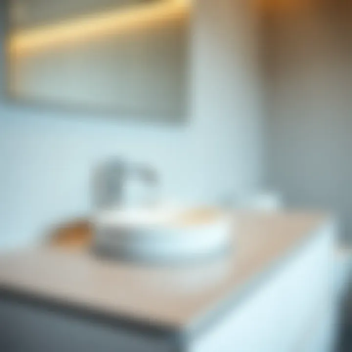 Modern minimalist sink counter with clean lines