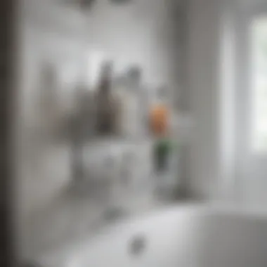 Installation of a Shower Caddy Installation of a single shelf shower caddy in a stylish bathroom