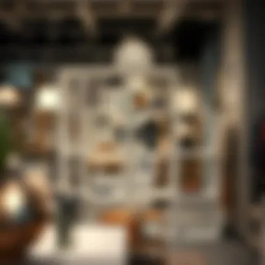 Chic cube shelving unit used in a retail environment